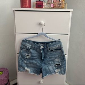 High waisted denim shorts